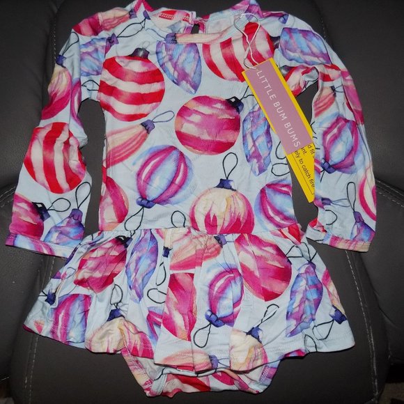 LITTLE BUM BUMS LBB ALL THE JINGLES LADIES RUFFLE DRESS SIZE 18/24 MONTHS NEW